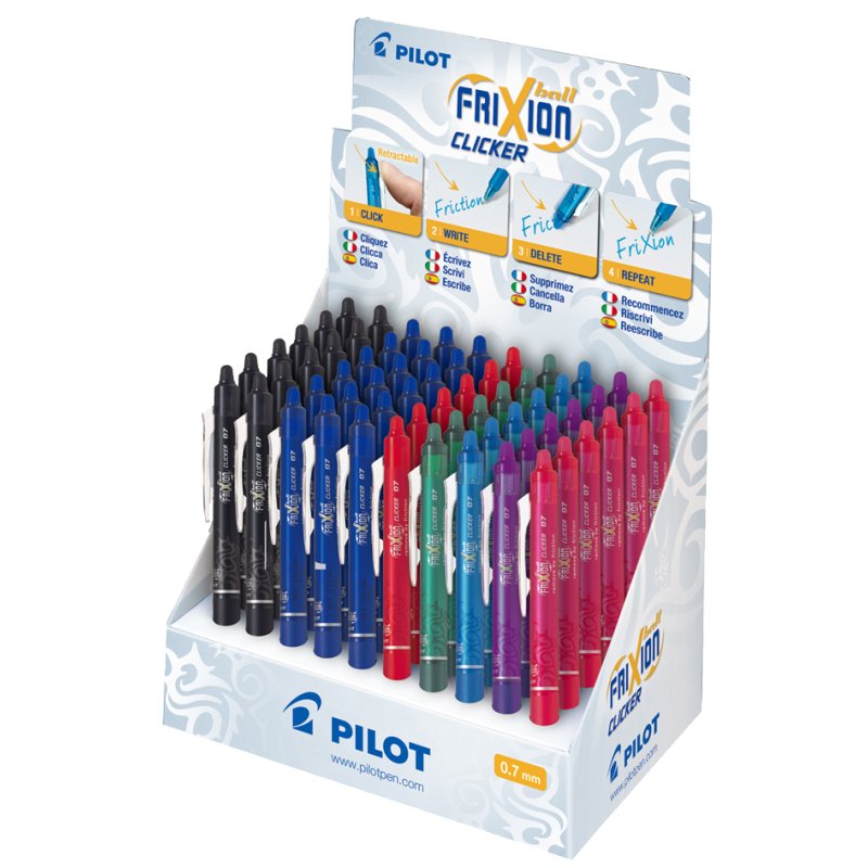 PILOT Frixion Ball Clicker gel pen, 0.35 mm, display of 60 pieces